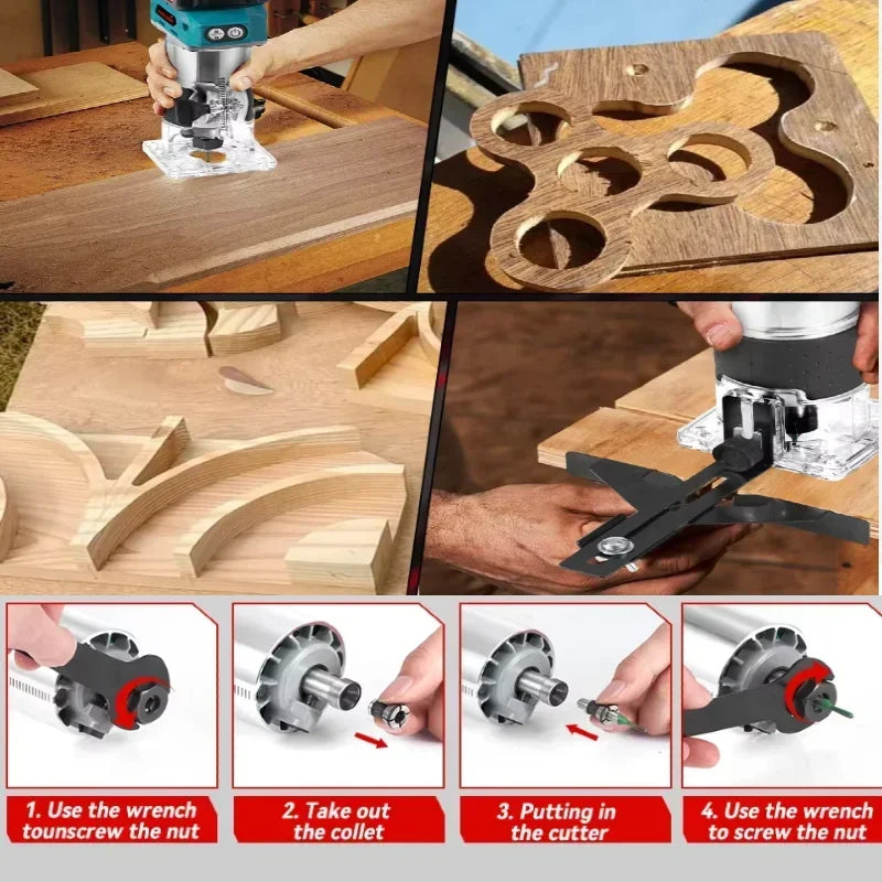 Makita DRT50 Cordless Trimmer Rechargeable Trimming Machine Brushless Slotting Tool Milling Woodwork Engraving Machine