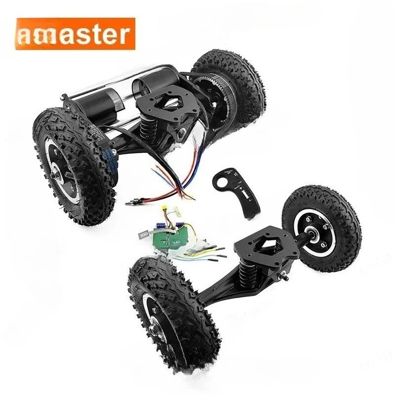 Four-wheel Drive Electric Skateboard Skateboard Belt Drive Frame Longboard Mountain Board 11-inch Bracket 8-inch Tire Double