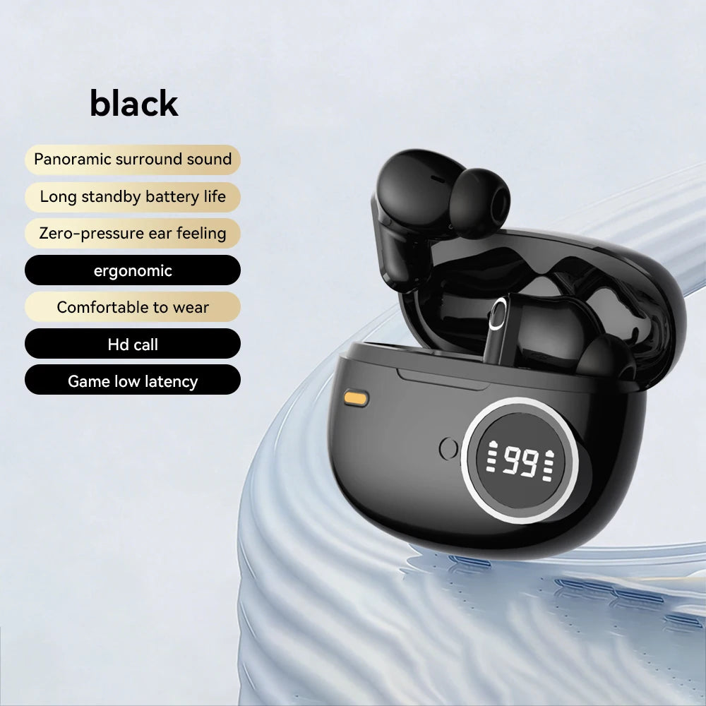 Bluetooth 5.4 Headphones True Wireless In-ear Long Noise Reduction TWS Sports High Sound Quality Digital Display Screen Earplugs