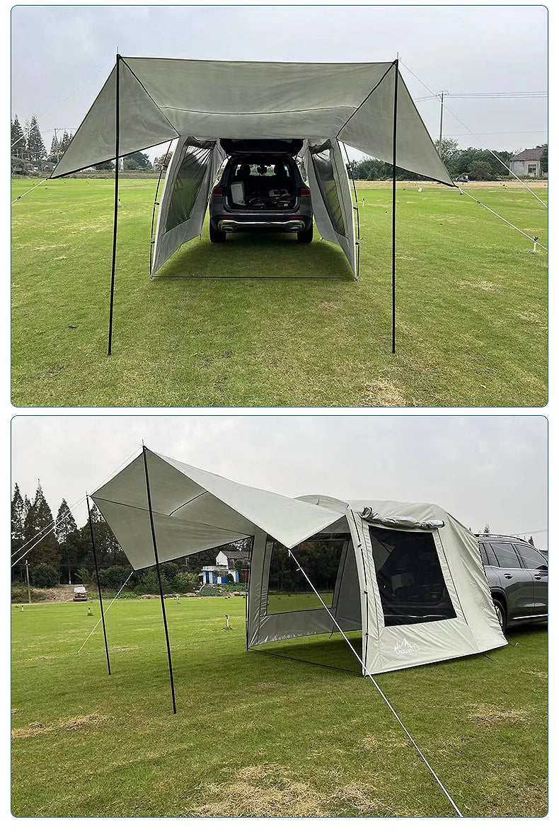 Camping Car Box Docking Tent, Portable Waterproof Car Rear Tent, 3-4 Person Extension Tent, Sunshade Tunnel Tent Outdoor