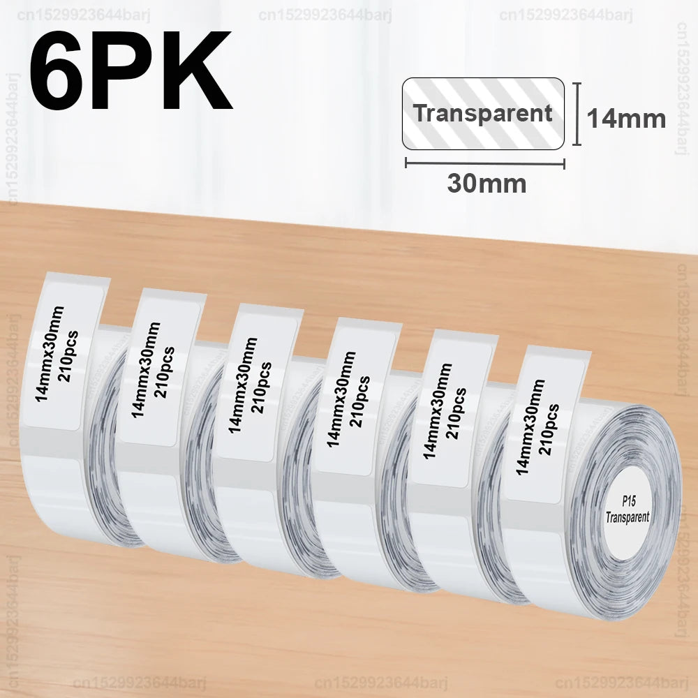 3pcs/6pcs P15 Label Printer Sticker 12*40mm Label Tape Thermal Label Paper Compatible Phomemo D30 Q30 Marklife P15 P12 Labeller