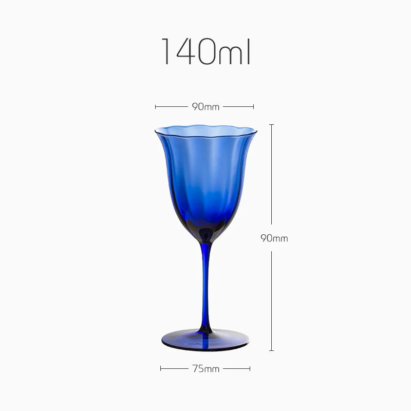 Sapphire Blue Wine Glasses Goblets niche Flowers Red Wine Glasses Crystal Glass Cocktails Martini Glasses Cup