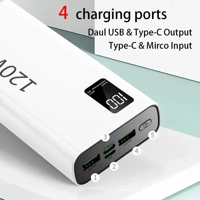 500000mAh 120W Power Bank Большая емкость Супер быстрая зарядка батареи Зарядка