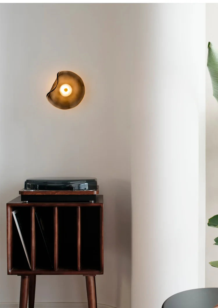 Light Luxury Postmodern Glass Wall Lamps Irregular Round Glass Minimalist Nordic Living Room Corridor Bedroom Bedside Wall Light