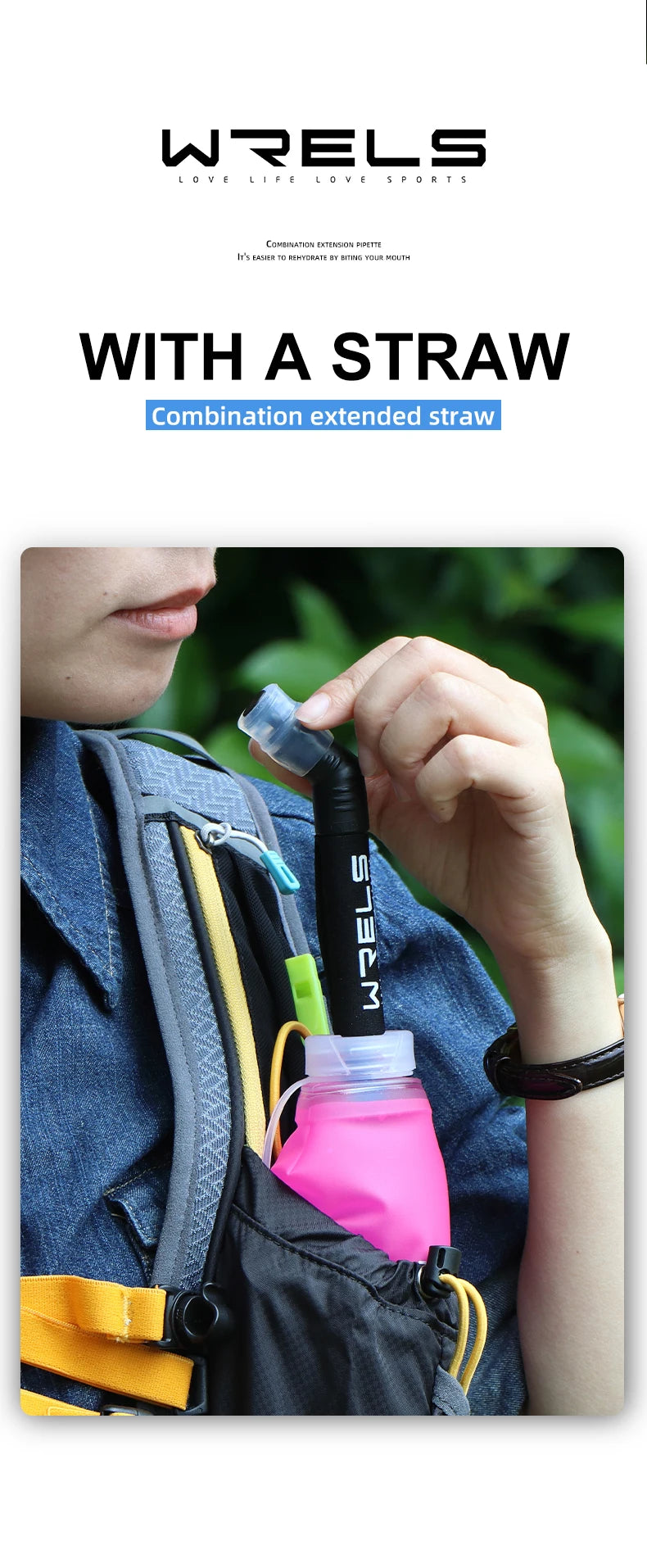 Sport Water Bottle TPU Folding Soft Flask Drink Portable Water Bottle High Flow Running Hiking Bicycle Fitness Water Bag