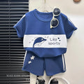 Children's Top and Bottom Clothes Set Short-sleeved Suit Striped Girls Boys T-shirt Summer Children's Clothing Loungewear Outfit