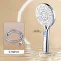 Bathroom Shower Head 5-function Large Water Output Booster Filter Handheld Shower One-button Water Stop Silicone Panel