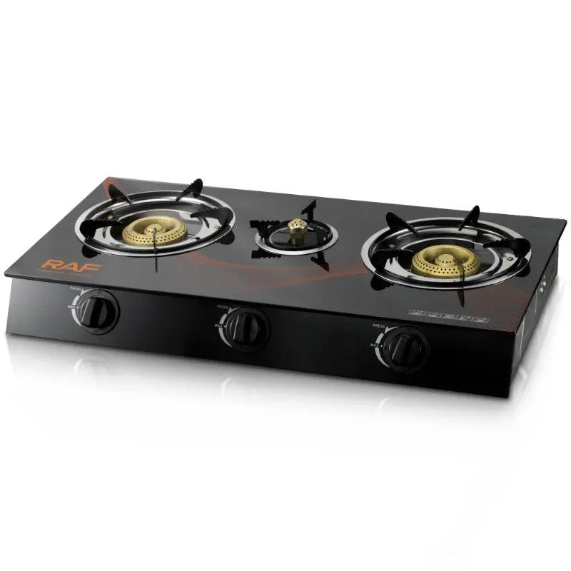 RAF Most Popular Ignition Desktop Cooktop Cooker Without Cylinder Kitchen Table Top 3 Burners Gas Stove