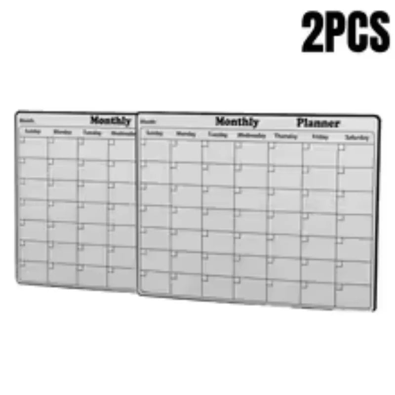 1/2 Pcs Magnetic Fridge Dry Erase Calendar Monthly Planner Whiteboard Reusable Family Schedule Message Board for Kitchen Home Or