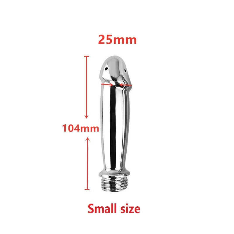 Stainless Steel Shower Bidet Faucet Rushed Anal Douche Portable Shower Cleaning Enemator Enema Metal Anal Cleaner Butt Plugs Tap