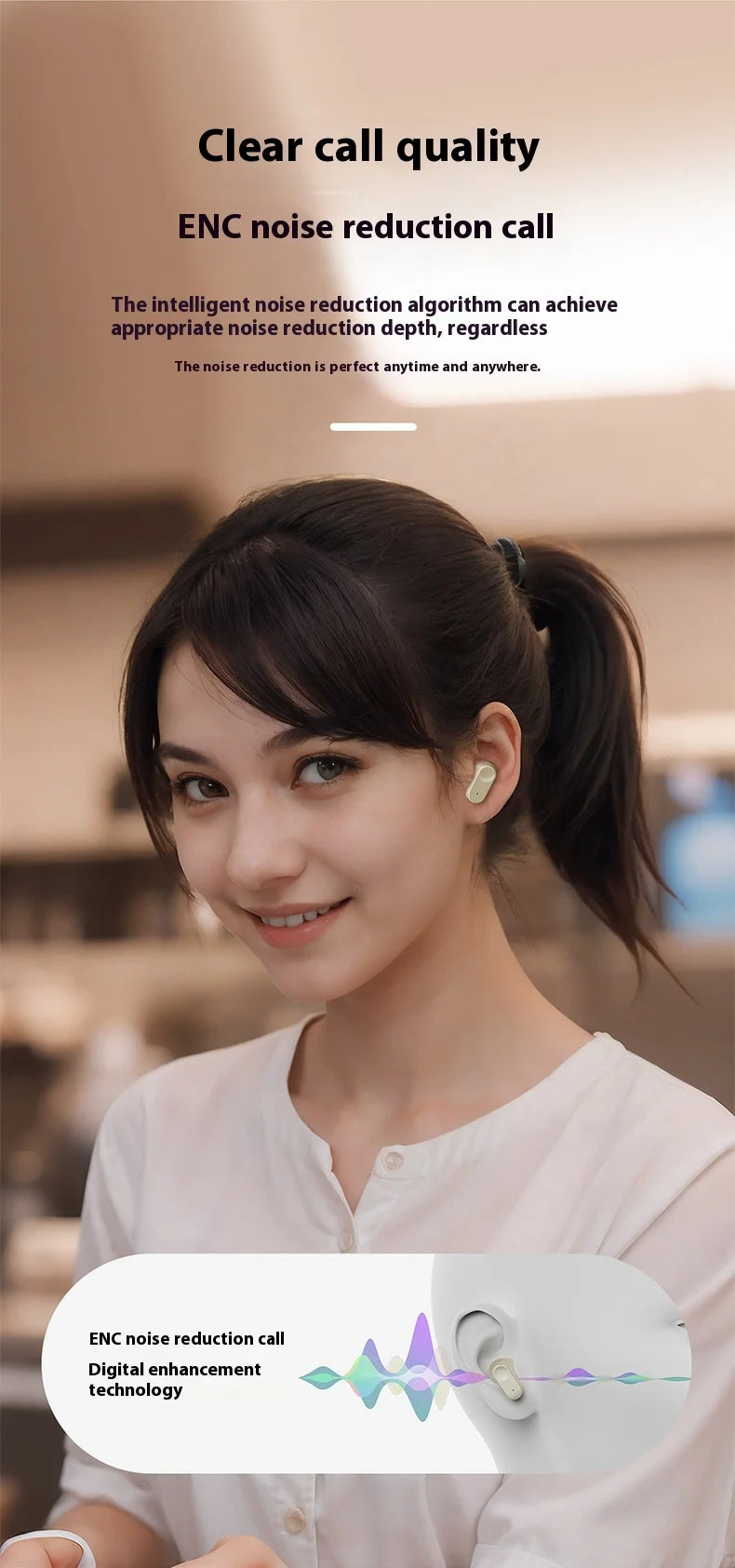 TWS In-Ear Earbuds Bluetooth 5.3 Lightweight Enhanced Sound Comfort Fit IPX5 Waterproof for Sports Daily Use Portable