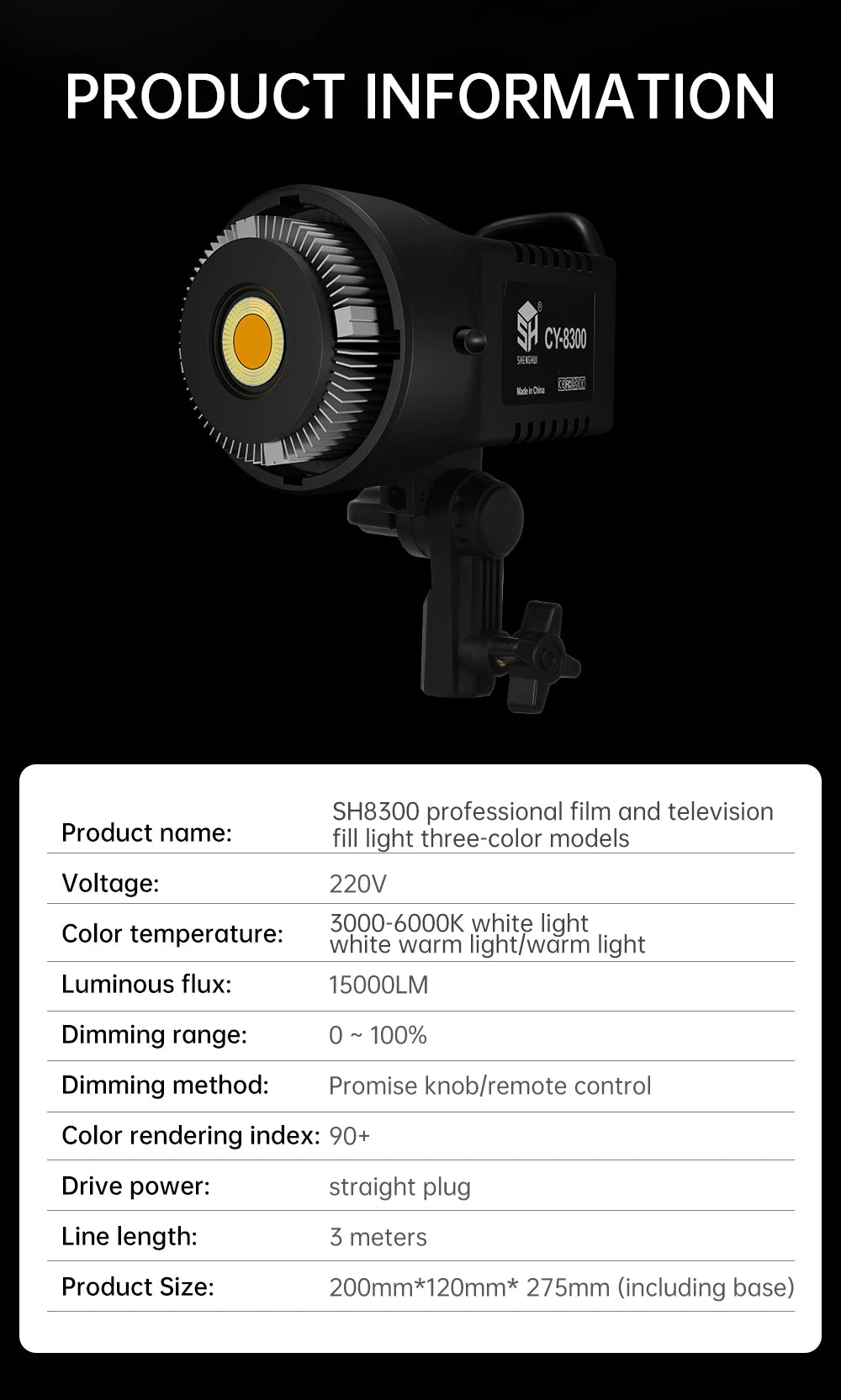 115/135W Photography Bowens Lighting LED 220V Video Studio Daylight-Balanced Lamp Portrait Flash Studio 3000-6000K 3 Colors