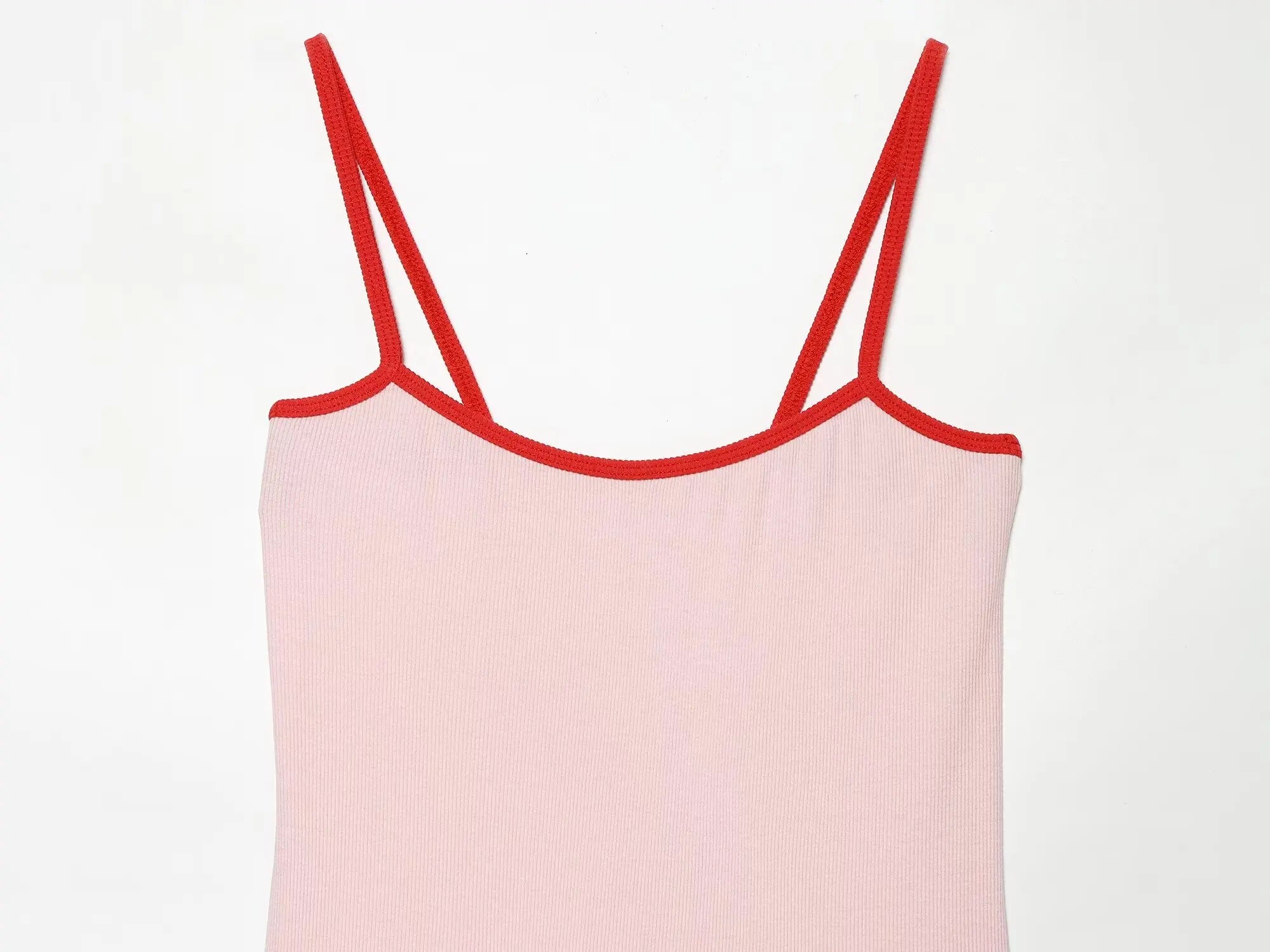 Women's Jumpsuit 2026 Summer New Cute Hot Girl Style Fashion Round Neck Color-Blocked Piping Straps Cotton Blend Fabric