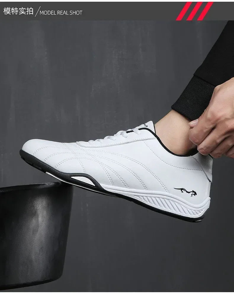 Men Leather Casual Shoes for Breathable Daily Walking Sneakers Lace-Up Driving Moccasin Non Slip Formal Shoes Zapatillas Hombre
