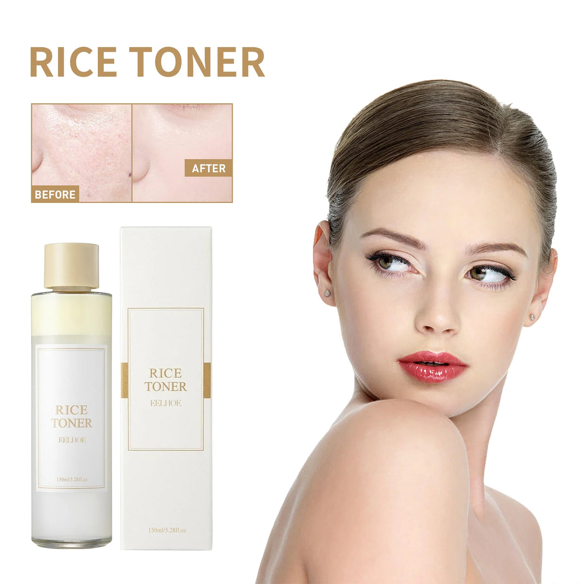 EELHOE Rice Astringent Water Facial Toner Hydrating Moisturizing Softening Skin Care For Radiant Complexion Daily Use