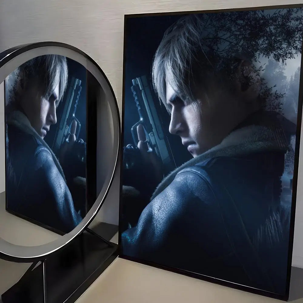 R-Resident Evil Game Poster Home Living Bed Room Bar Hallway Sticky Wall Art Printing Aesthetic Decor