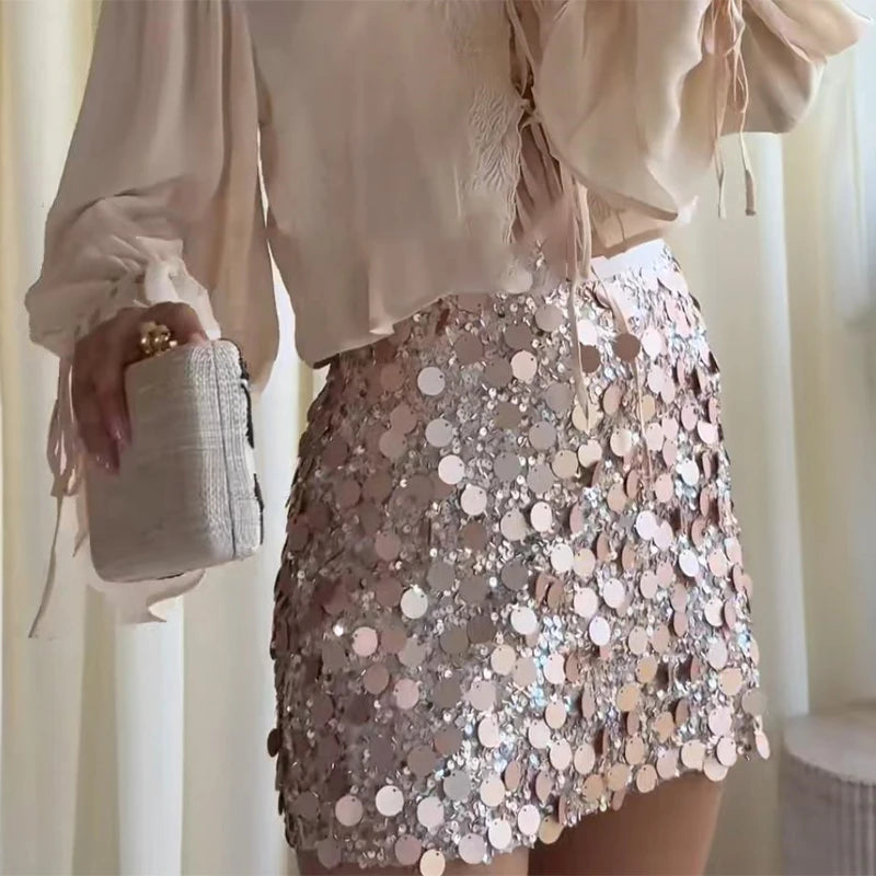 Fish Scale Sequins Strapless Bodycon Dress Women Elegant Shining Sleeveless Slim Mini Dresses 2026 Summer Party Vacation Gowns