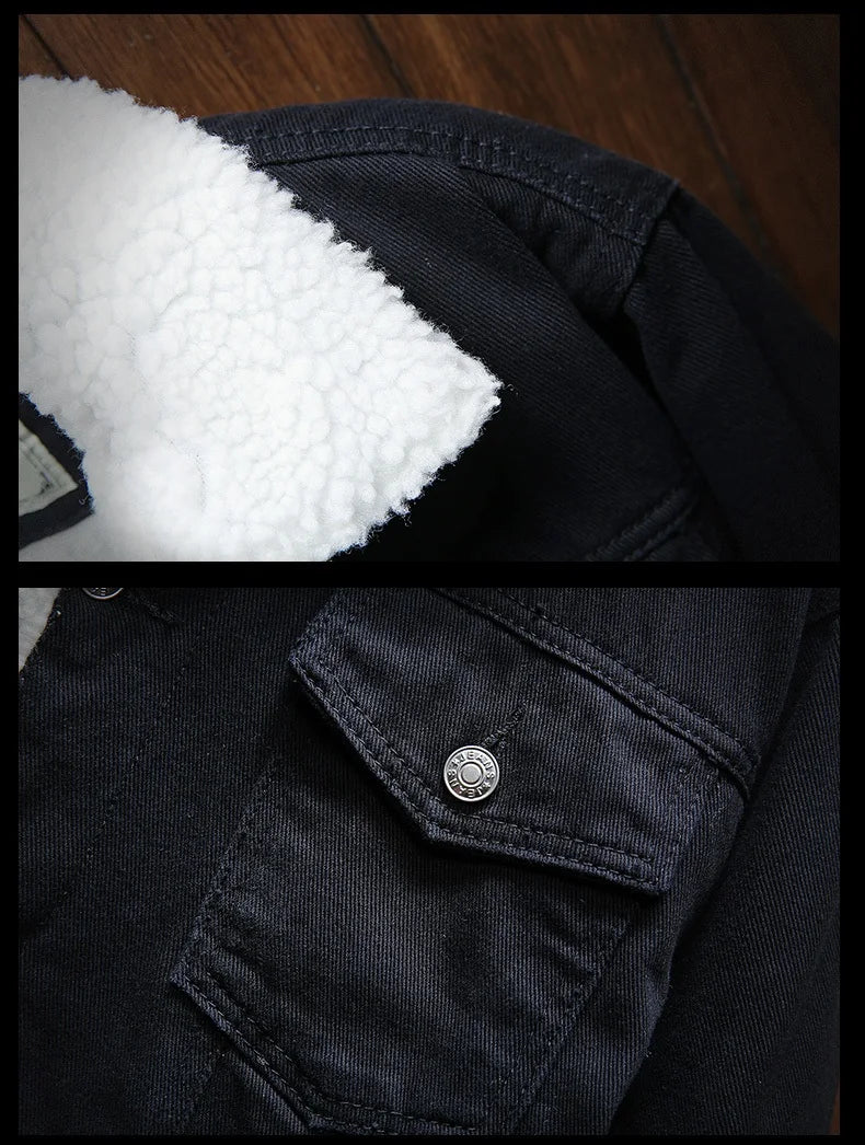 Men Blue Denim Jackets And Coats Winter Warm Jeans Jackets New Male Slim Fit Denim Coats Thicker Warm Casual Denim Jackets 6XL