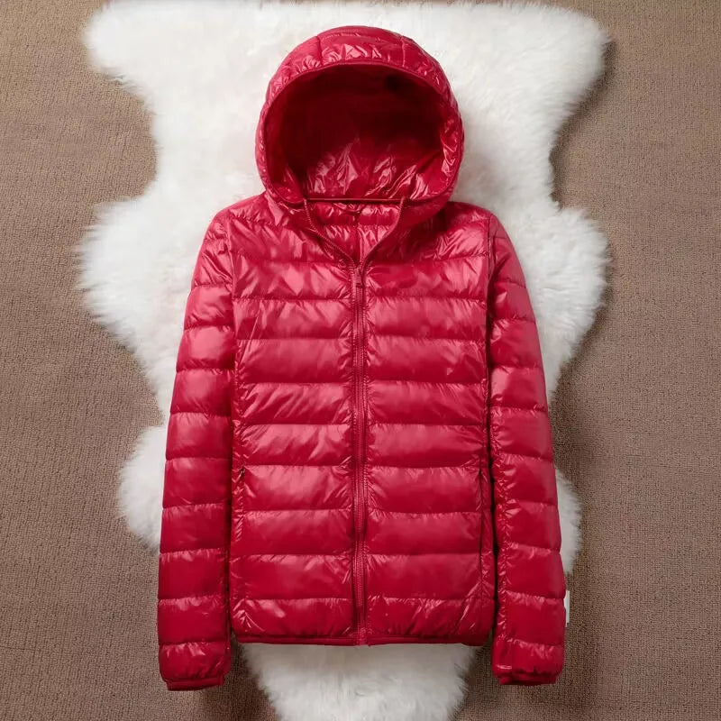 90% Ultra-light Thin Down Jacket Women Autumn Winter Plus Size Short Warm White Duck Down Coat Parka Female Portable Outerwear