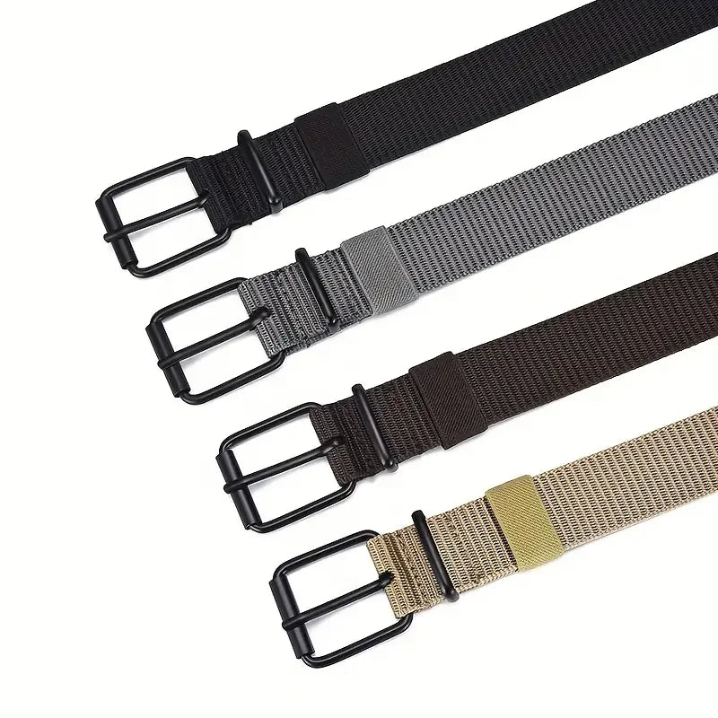 Men's Belt Porous Canvas Pin Buckle Leather Belt Outdoor Sports Belt Women's Trendy Eyelet Belt With Jeans Belt For Men Women
