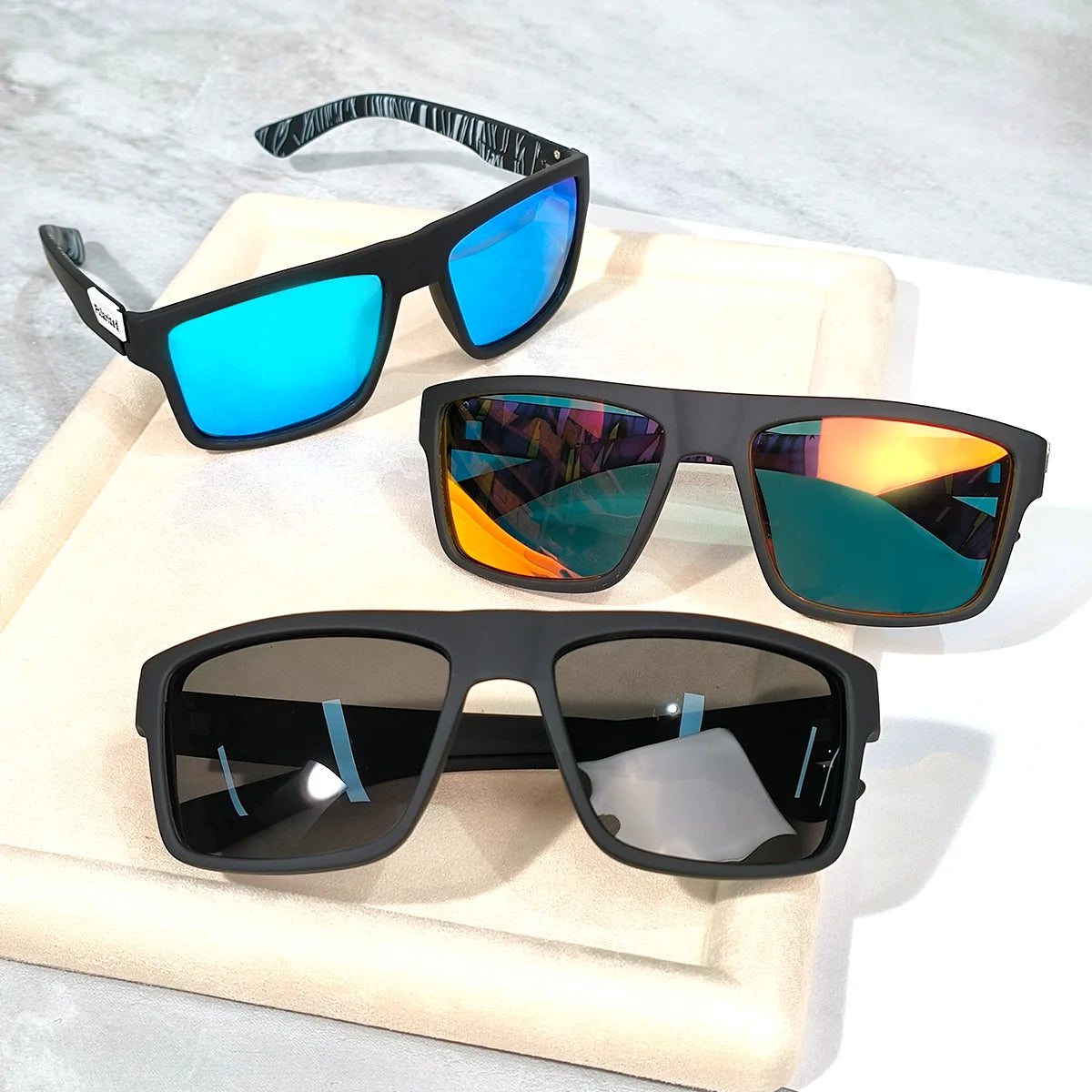 Fishing Sunglasses Square Polarized Sun Glasses Sunnies UV400 Driving Cycling Sport Shades Anti Glare Outdoor Eyewear for Unisex