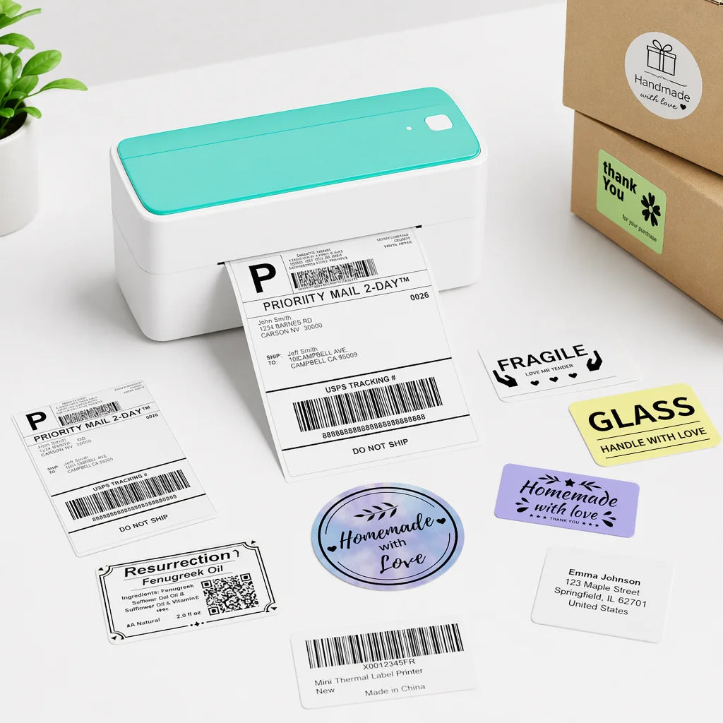 241BT 4X6 Wireless Thermal Label Printer for Small Business, Bluetooth Labels Printers for Shipping Package,