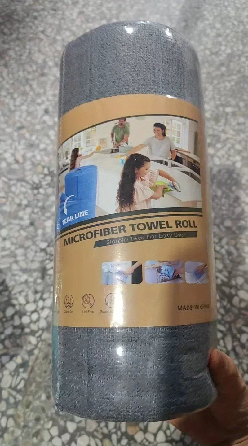 100 Sheets/2 Rolls Reusable Cleaning Wipes, Household Kitchen Cloth, Microfiber Towel Roll, Cleaning Cloth Alternative to Paper Towels, Suitable for Various Holiday Dinners and Parties