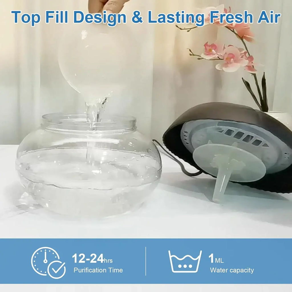 AC220V Water-Based Purifier Air Washer, Air Revitalizer & Freshener, Air Fresher with 7 LED Color for Rooms (Black)