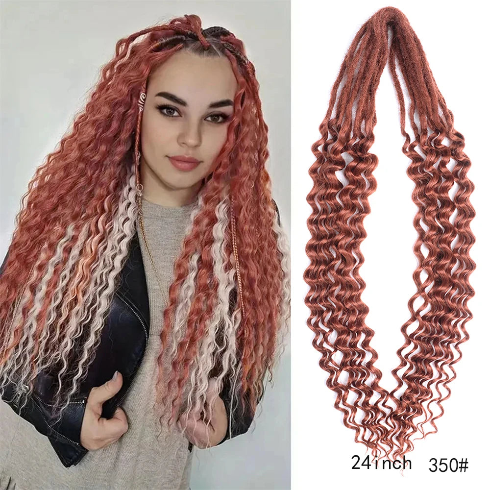 Dreadlock Extensions Handmade Crochet Hair Synthetic 24 36 Inches Dread Extension Crochet Braids For Women Dreadlocks Hair