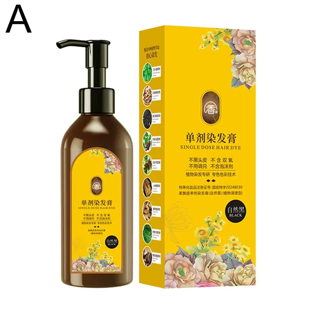 Botanical Hair Dye Cream Covering Gray Hair Natural Quick Dye Floral Single Hair Dye Agent Plants Do Not Damage Hair for Women