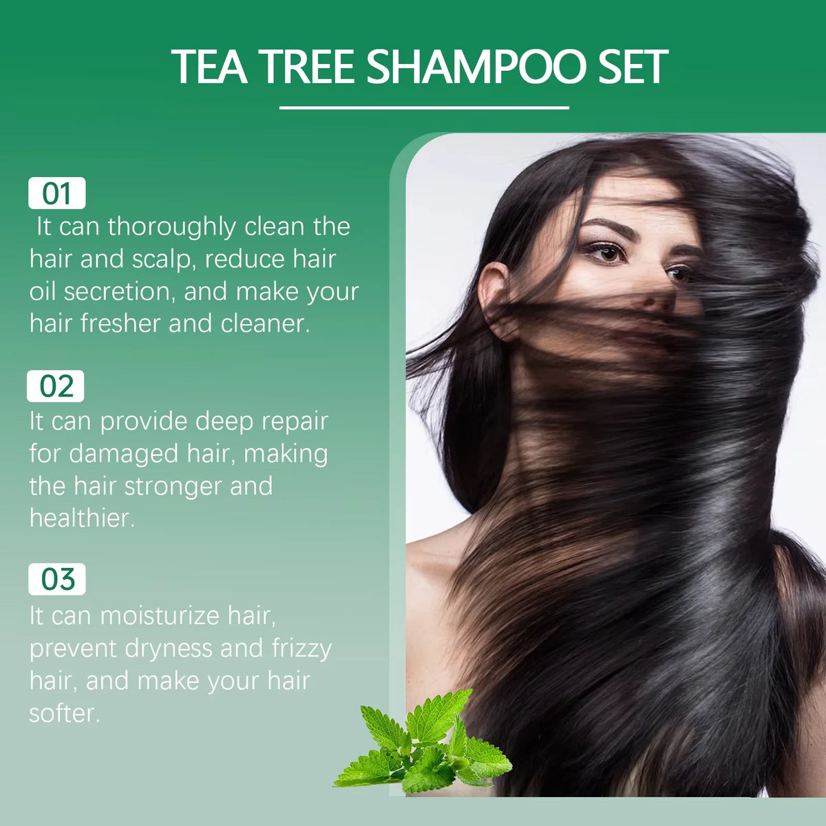 Shampoo Hair Conditioner Set Deep Cleaning Moisturizing Nourishing Repair Damaged Dry Oil Control Shampoos Tea Tree Hair Care