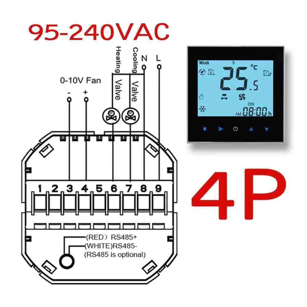0-10V fan temperature regulator 2P air conditioning temperature controller with TUYA WiFi