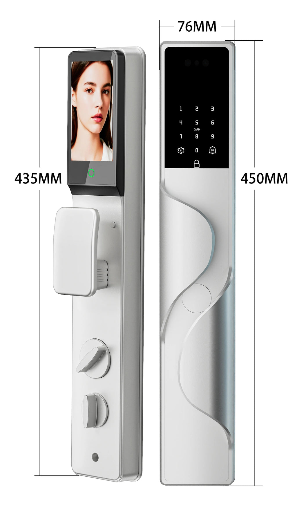2026 Tuya Wifi Palm Face Recognition Smart Lock Video Monitoring Intercom Smart Door Lock Compatible with Israeli Mortise