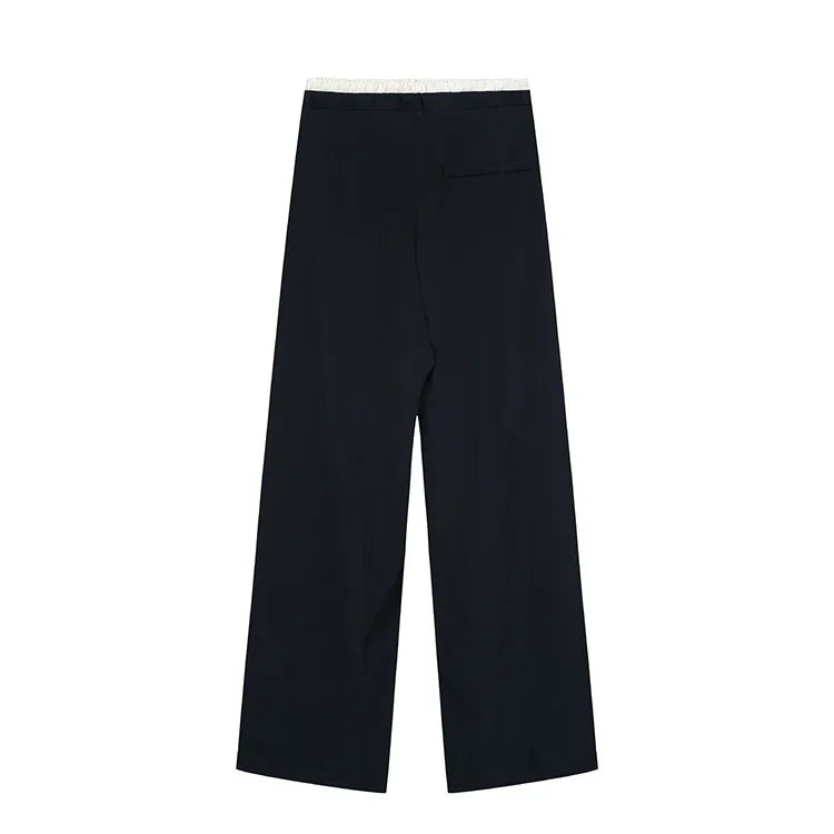 Elastic Waist Drawstring Loose Slim Casual Versatile Trousers 2026 Autumn New High Waist Women Wide Leg Suit Pants