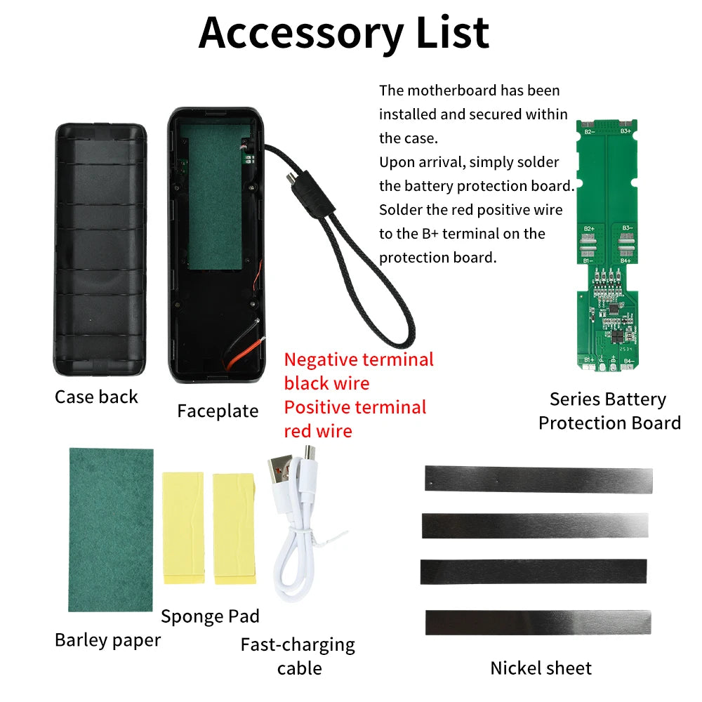 21700 Battery Power Bank DIY Kit PD 100W Fast Charging With Type-C Cable Digital Display DIY Portable Charger Case NO Battery