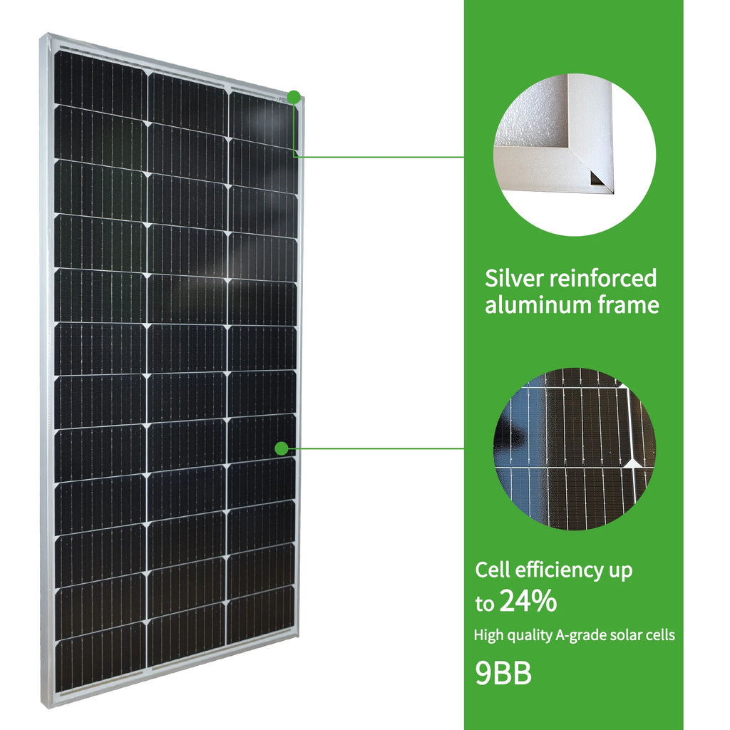 12V Solar Panel 120w 240W 18V Rigid Solar Panels 25 Year Photovoltaic Monocrystalline Cell 12V Battery Charge For Camping