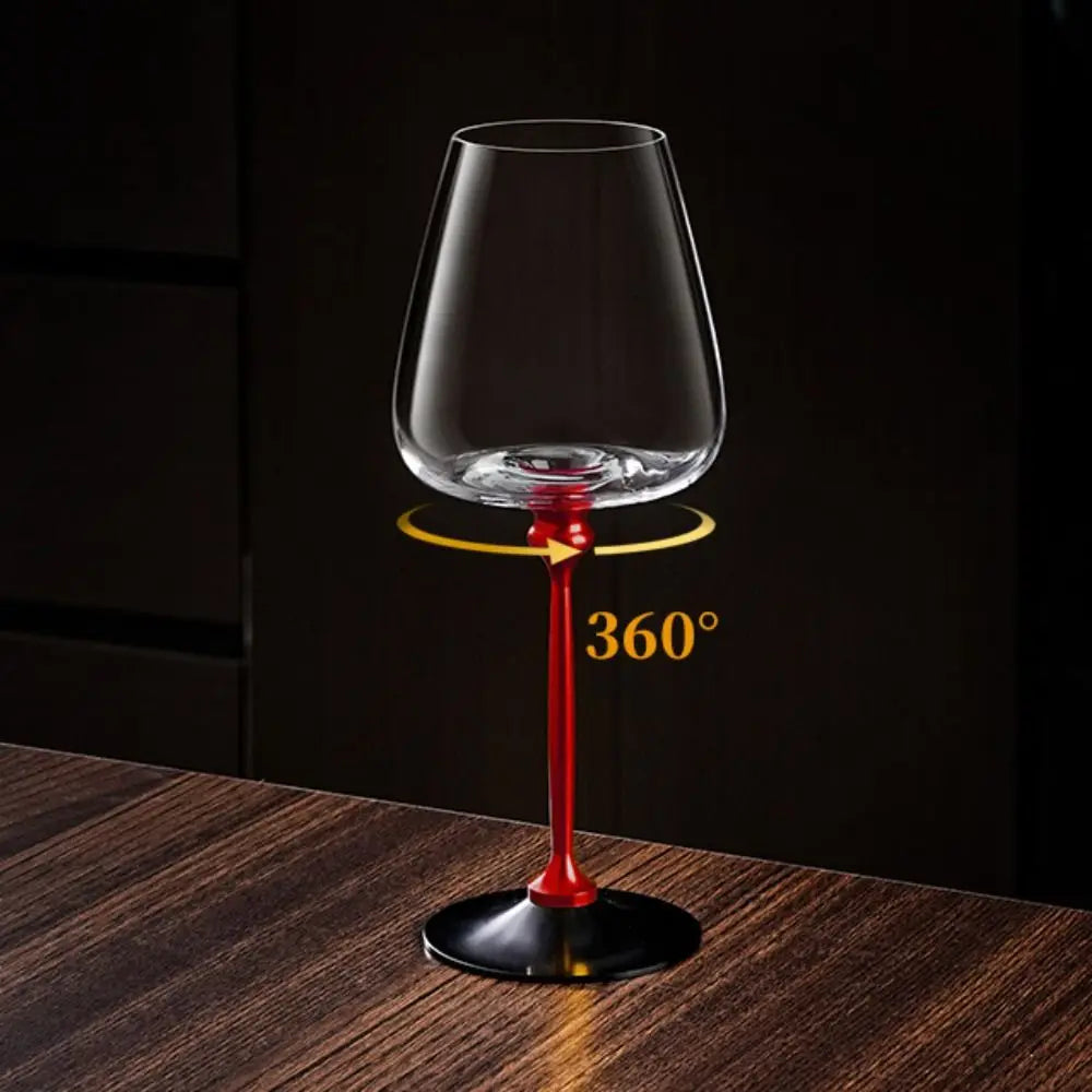 Unique Clear Rotating Glass Wine Glasses Ergonomic Holder Thickened Base Crystal Goblet 500ml Wine Decanter Glass Cup Whiskey
