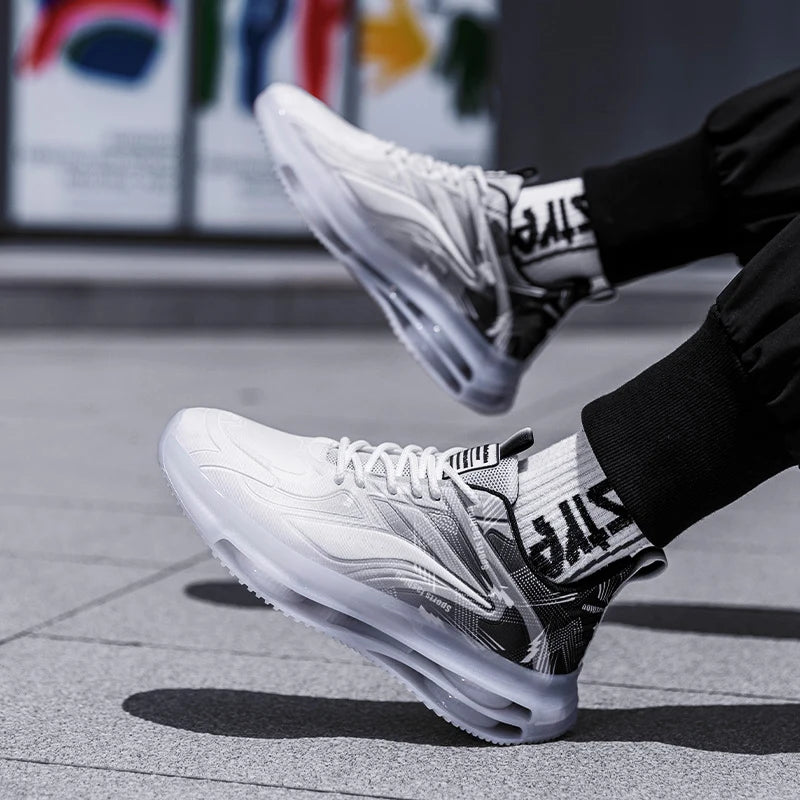 Running Shoes Men Lightweight Mesh Anti-slip Wear-resistant Casual Shoes Men Lace-up Sports Breathable Walking Shoes Men