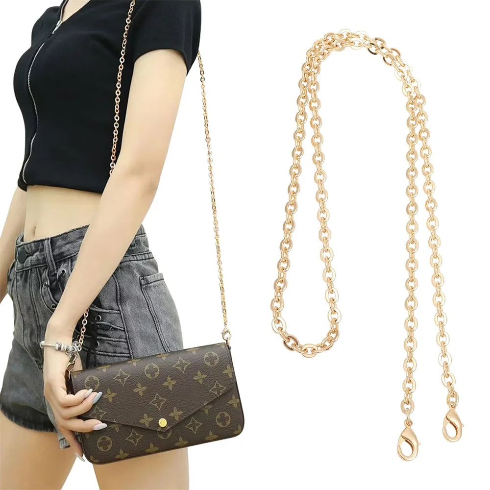 HOLIN 40cm-120cm Gold Bag Chain Strap for Handbag Replacement Gold Purse Chain Accessories Shoulder Straps Crossbody