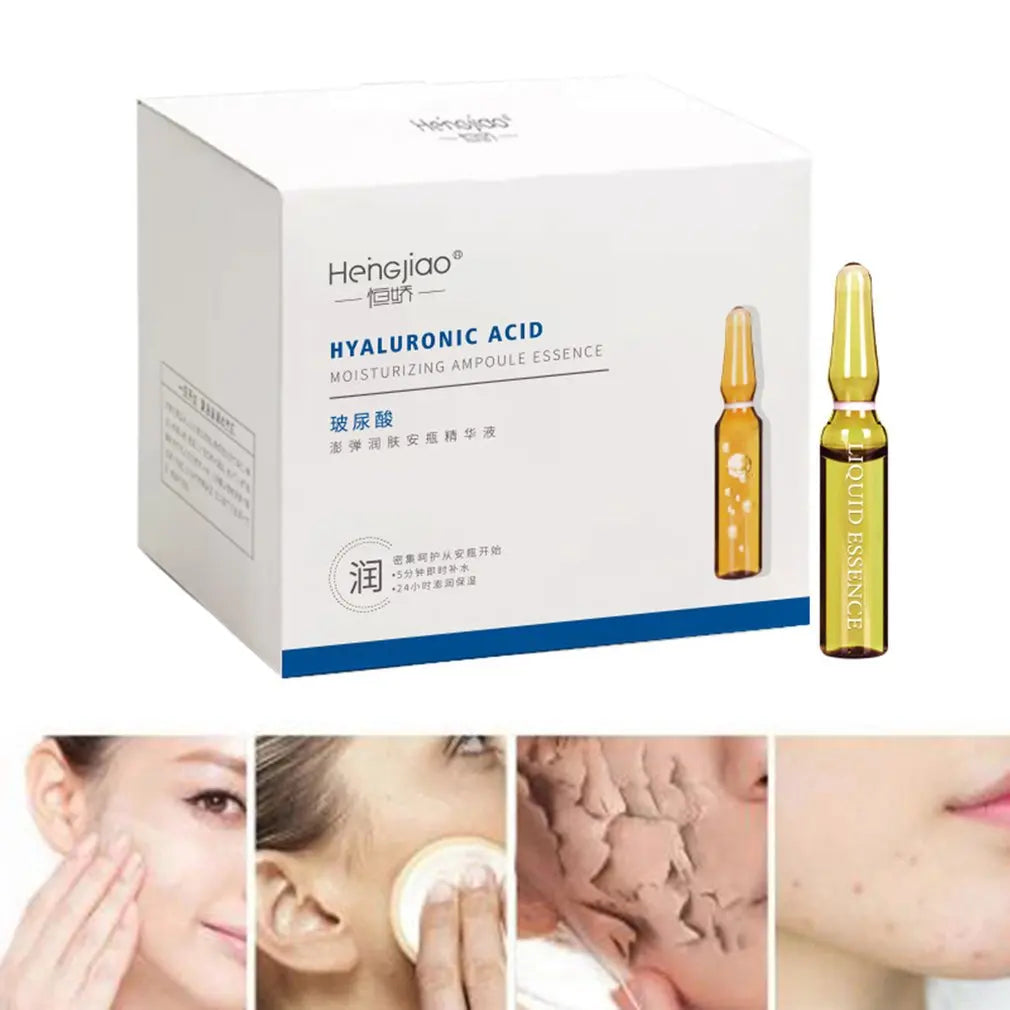 28 Bottles Fullerene Hyaluronic Acid Ampoule Face Serum Shrink Pores Anti-Ance Nicotinamide Whitening Moisturizing Wrinkle