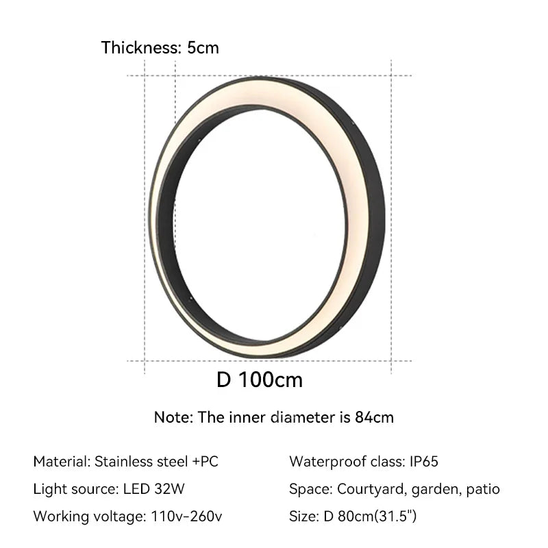 Outdoor Moon Wall Light Modern IP65 Waterproof Porch Garden Wall Lamp Patio Garage Door Antiwa Fixtures Lighting Decoration