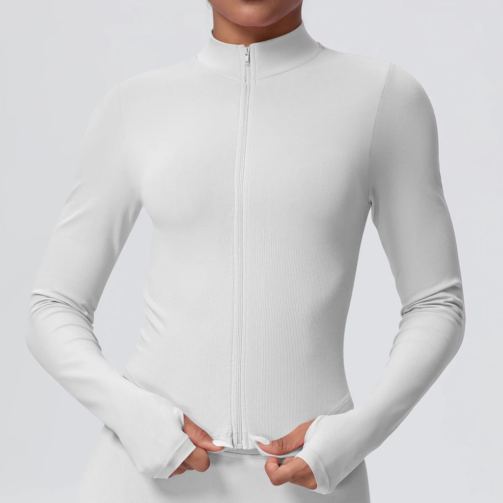Yoga Long Sleeved for Woman 1PC Summer Running Shirts Solid Color Yoga Zipper Long Sleeves Zipper Jacket Women Fitness Yoga Top