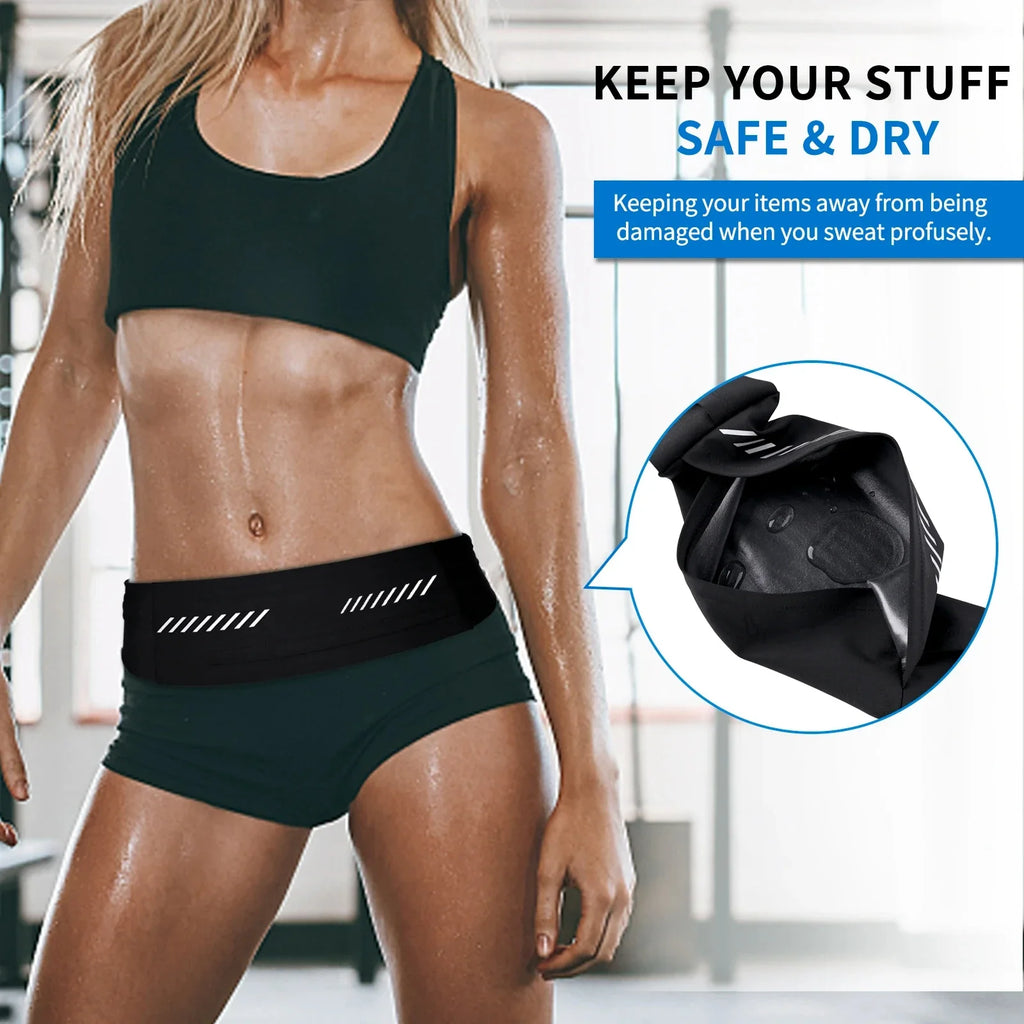 New Outdoor Sports Running Waistband Phone Pouch For iPhone 15 14 13 12 11 Pro Max AirPods Pro 3 Ultra-thin GYM Waist Pack Bag