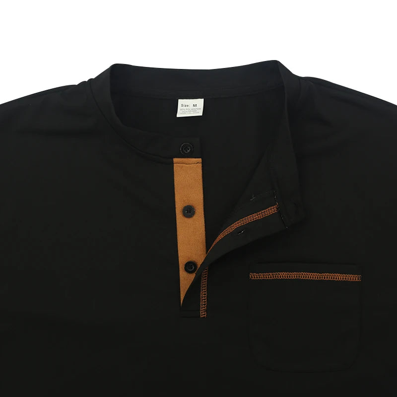 2024 Spring Summer Cross-Border European and American Men's Stand-Up Collar Casual Long-Sleeved Polo Shirt Men's Foreign Trade M