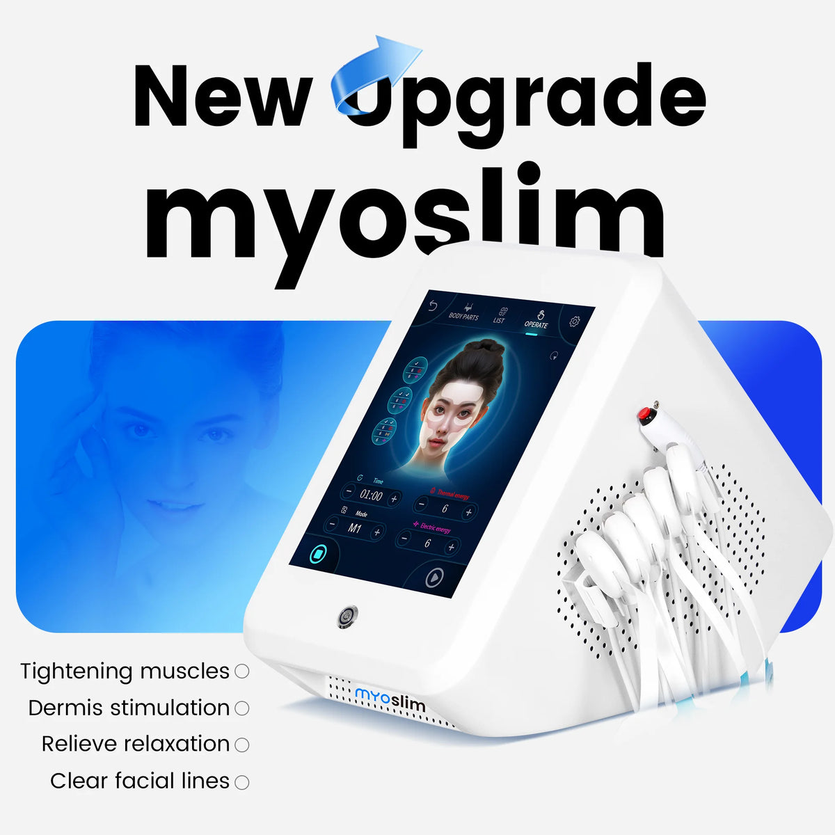 Professional EMS Face Lifting Machine Face Sculpting EMS Wrinkle Removal RF Skin Tightening Stimulator