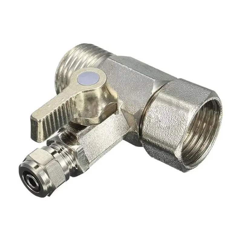 RO Feed Water Adapter 1/2\" To 1/4\'\' With Shut-Off Ball Valve Tap Tee B Cold Hot Water Pipes Home Accessories