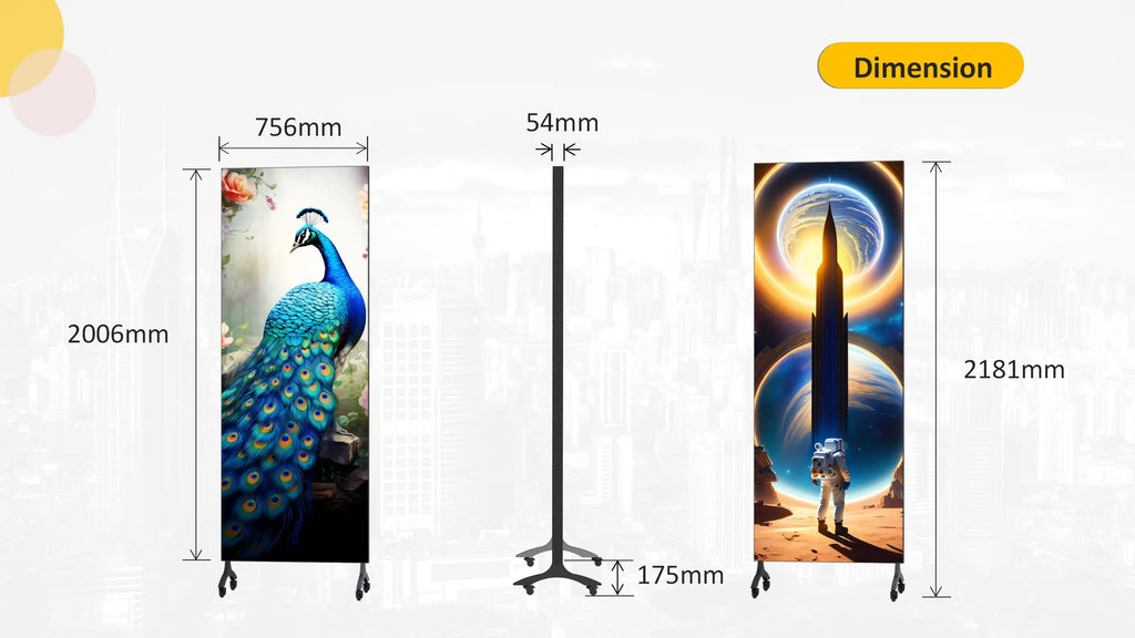 G-T5 Series Smart Poster LED Screen Double-Sided Indoor 750x2000mm High-End Movable Vertical Display P1.25/1.56/1.9/2.5/2.6/2.9