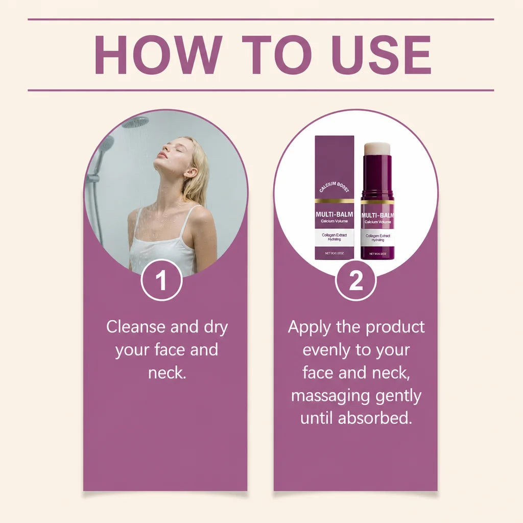 Multi‑Balm Calcium Volume Stick Collagen Extract Deep Hydrating for Fuller Supple Radiant Portable Solid Facial Skin Care Balm