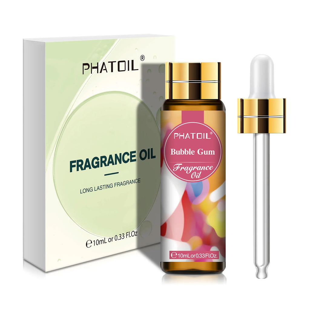 PHATOIL 10ml Fragrance Oil with Dropper White Musk Bubble Gum Sea Breeze Vanilla & Coconut  Coffee Aromatherapy Fragrance Oils