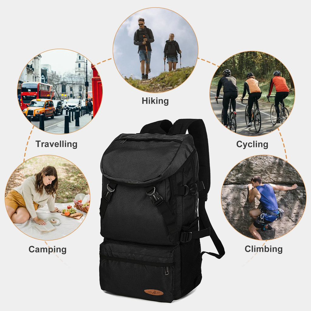 55L Outdoor Waterproof Large Capacity Oversized Hiking Bag Sport Climbing Travel Backpack for Men Women, Lightweight Luggage Bag